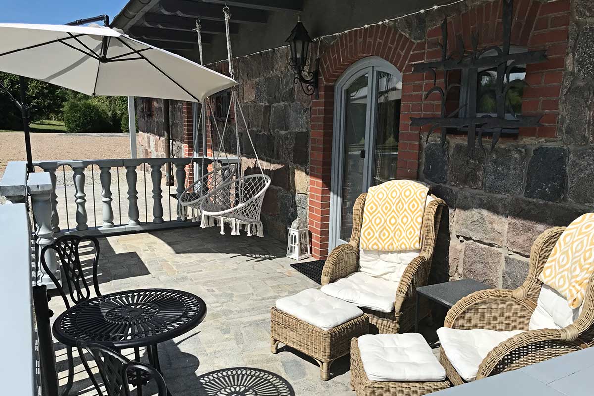 Die Terrasse von Apartment 2